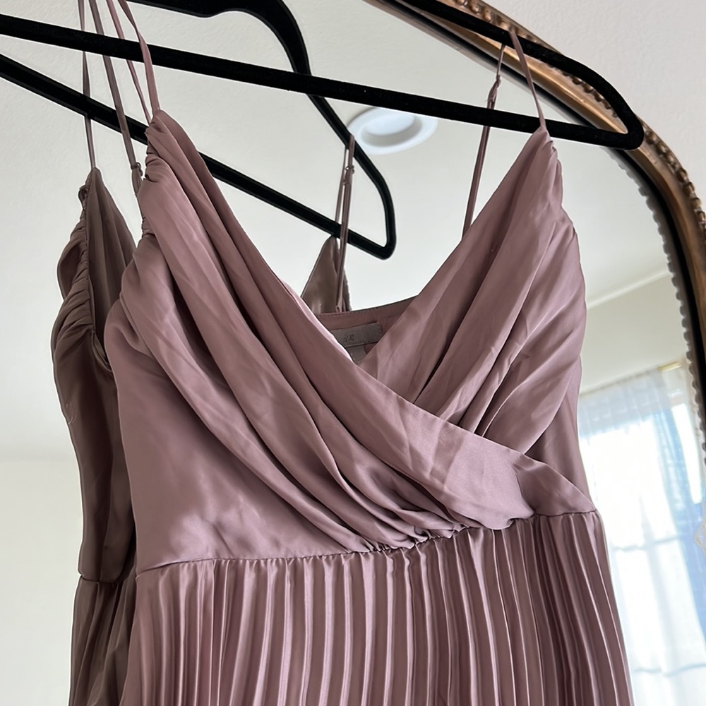 H&M mauve pink maxi pleated dress size 2 - Picture 4 of 6